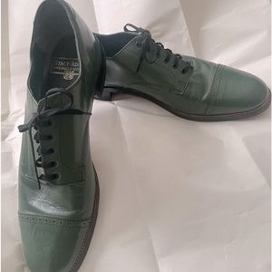 STACY-ADAMS Olive Green Madison cap-toe men’s shoe size 9